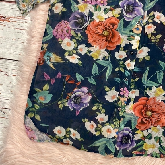 Johnny Was floral paria shirt tunic dress in multi - Picture 9 of 10